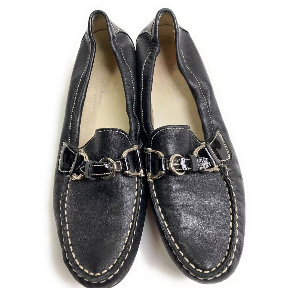 AGL Italy Ballet Flat Womens Black Leather Shoe Elegant Comfy EU 39 US 8